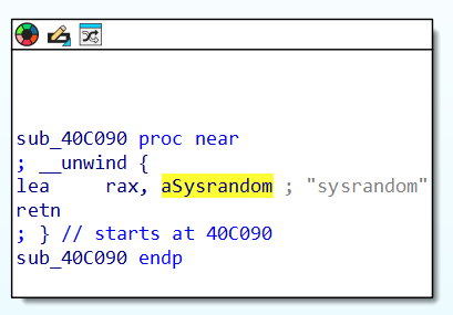 String in malware